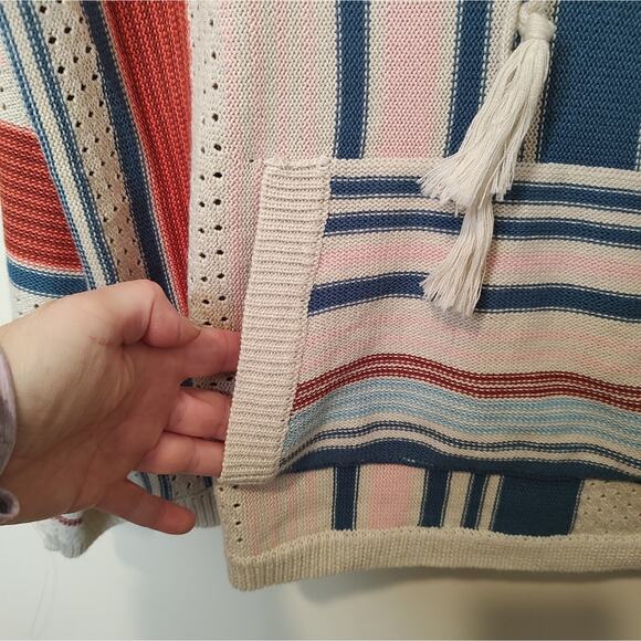 Lovestitch Multicolor Striped Knit Beach Hoodie Small - Picture 9 of 10